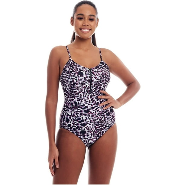 Visit The Cover Girl Store Cover Girl One Piece Swimsuit For Women Plus Size Curvy Swimwear Tummy Control Zip Up Zip Up Leopard Black Size 10 Walmart Com Walmart Com