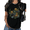 2-Black, variant on UNISHE Women's Adorable Otter Graphic T-Shirt Cute Cartoon Nature Tee Water Lily Summer White Top