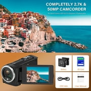 SEREE Video Camera for Youtube Camcorder QHD 2.7K 50MP Vlogging Digital Camera with 32GB Card and 2 Batteries