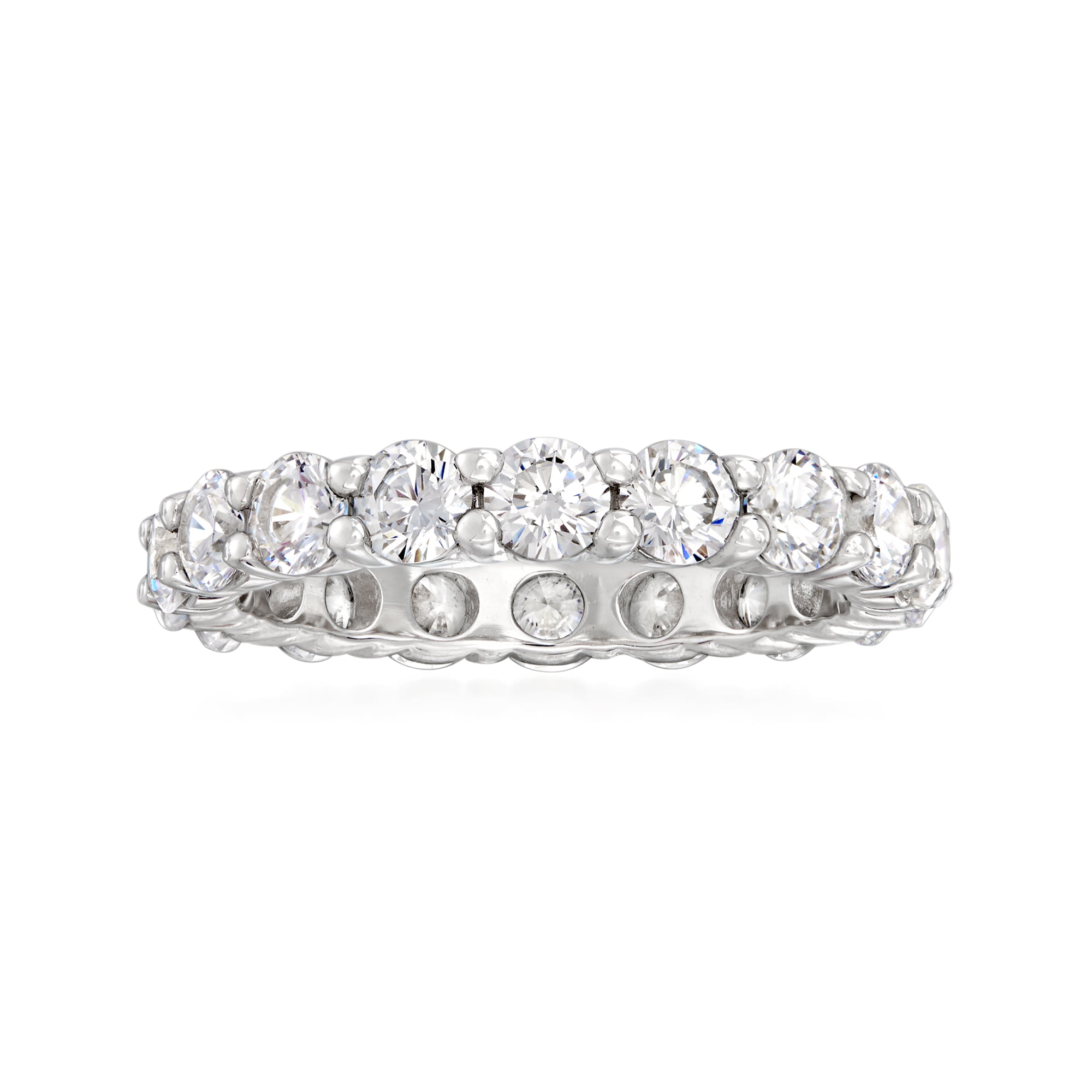 Women's 1 Ct Cubic Zirconia Wedding Eternity Band Ring 925 Sterling Silver 