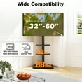 thumbnail image 6 of RTVR Universal Floor TV Stand for 32-60 inch Screens, Swivel Mount Corner TV Stand with Height Adjustable Shelves, 6 of 7