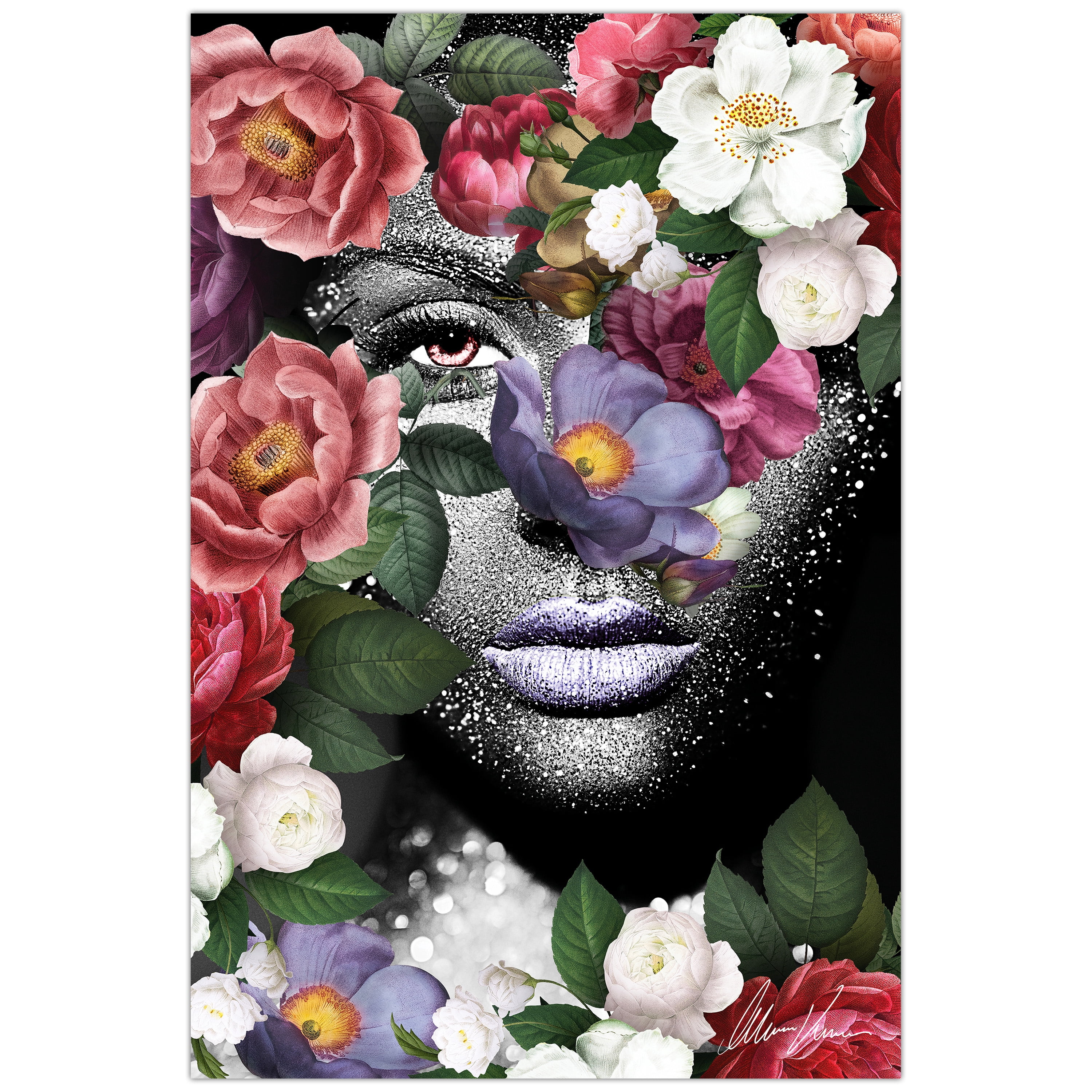 Earth Goddess Frameless Free Floating Tempered Glass Panel Graphic Wall Art , 48" x 32" each