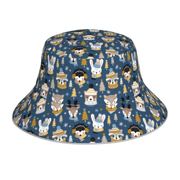 Balery Winter Animal Friends Sombreros para el sol para hombre y mujer, sombrero de pescador con UPF 50+