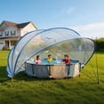 thumbnail image 6 of 16 Ft Retractable Pool Cover, Above Ground Pool Enclosure with PVC Film & Fiberglass Rods, Outdoor Swimming Pool Tent with UV Protection, Extend Season, Blue, 6 of 12