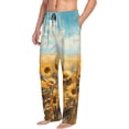 thumbnail image 2 of Goofa Sunflower Field Bliss Pattern Printed Soft Pajama Pants for Men, Wide Leg Comfy Casual Lounge Yoga Pants-XX-Large, 2 of 9