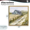 thumbnail image 4 of Stupell Industries Rustic Lodge Blue Barn Lane Gold Floating Frame Canvas Art, 25 x 25, by Patti Bishop, 4 of 8