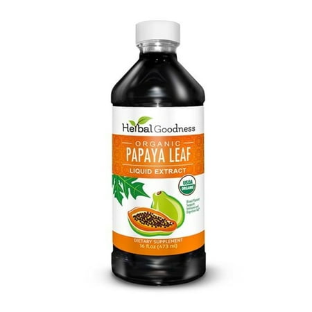 Organic Papaya Leaf Extract Platelet Support - 15X Blood Platelet Boost, Vegan Juice, Bone Marrow Supplement, Wellness ~ 16oz | Herbal Goodness
