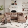 thumbnail image 3 of The Magic Home Modular Sectional Sofa,Oversized U Shaped Sofa with Ottomans,Plush Deep Seat Cloud Sofa Couch for Living Room,Apartment,Couch Cushion Covers Removable(Brown,3 Seat with 2 Ottomans), 3 of 14
