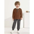 thumbnail image 4 of Hotiary 1-6Y Toddler Boys 2Pcs Long Pant Outfit Sets Kids Spring Fall Clothes Ribbed Long Sleeve Sweatshirt + Pants Outfits For Daily Wear, Birthday, School, Gift Idea, 4 of 8