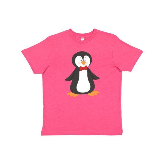 Inktastic Cute Penguin, Penguin With Red Bow Tie Youth T-Shirt