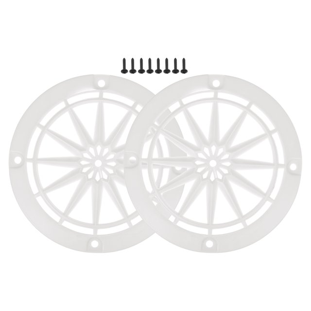 Unique Bargains 2 Pcs 3' Car Speaker Grills Cover Round 3 Inch Audio Subwoofer Protector with Mounting Screws ABS White