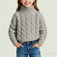 thumbnail image 6 of Hxshgdsn Childrens Turtleneck Cable Knit Sweaters Ribbed Long Sleeve Pullover Thick Warm Winter Tops Gray 7 Years, 6 of 6