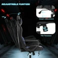 thumbnail image 4 of PayLessHere High Back PU Leather Gaming Chair，Ergonomic Rolling Swivel Office Chair For Adults, Blue, 4 of 7