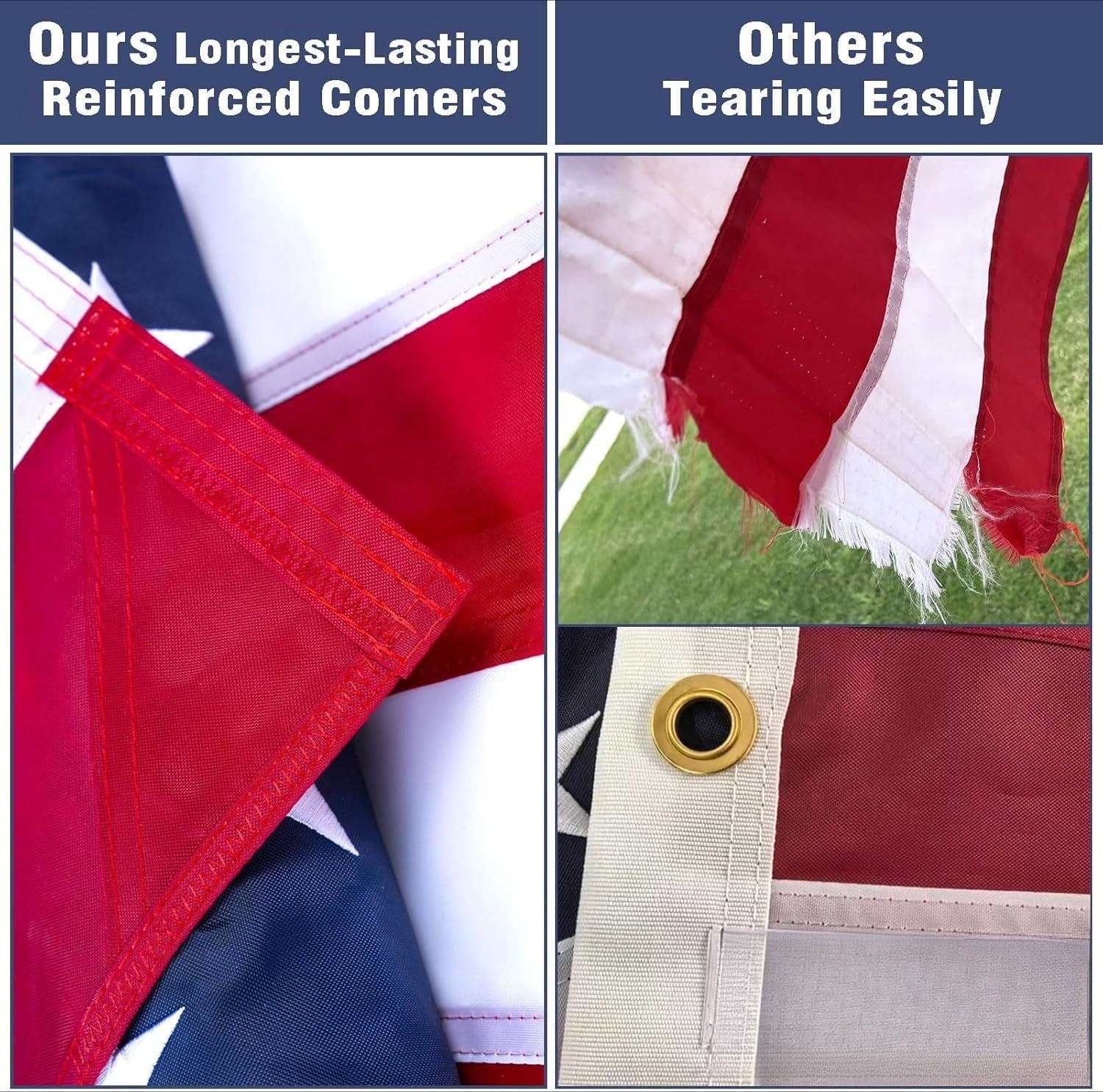 Lanola 3x5 Outdoor Heavy Duty, American Flags for outside 3x5 , Heavy Duty Nylon USA Flags with Durable Brass Grommets, Sewn Stripes Standard, 300D Nylon USA Flag for Indoor Outside Decoration