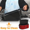 thumbnail image 5 of Horno asador eléctrico de 26 cuartos con tapa visible y autoadhesiva, asador de pavo grande con función de descongelación caliente, temperatura ajustable, rejilla para bandejas extraíble, acero inoxid, 5 of 5