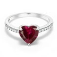 thumbnail image 3 of Gem Stone King 1.84 Cttw Red Created Ruby Ring in 925 Sterling Silver | 8MM Heart Ring for Women | Available in Size 5, 6, 7, 8, 9, 3 of 6