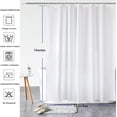 thumbnail image 3 of Cortina de Baño para Ducha, Tela Impermeable y Antimoho, con Ojales de Metal y 12 Ganchos, Tejido de Poliéster Grueso, Lavable a Máquina, Apto para Hoteles y Casa, Blanco, 3 of 4