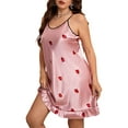 thumbnail image 2 of Coduop Women Plus Size Nightdress Cami Chemise Slip Strawberry Print Sleeveless Sleepsuit, 2 of 6