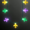 thumbnail image 2 of Fleur de Lis LED Bulbs Mardi Gras Light Up Necklace, 2 of 2