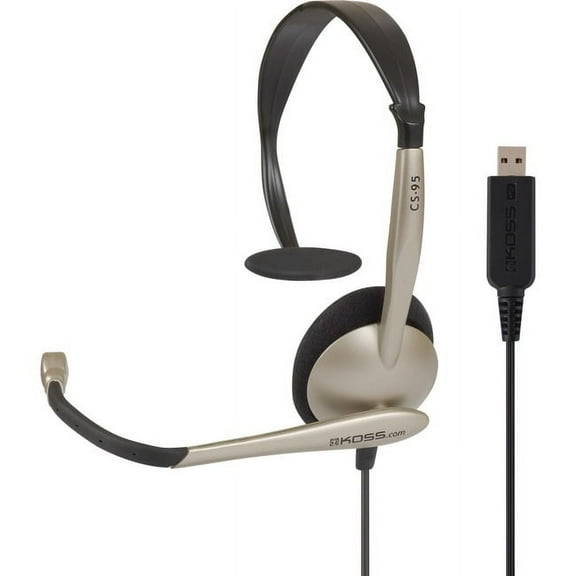 Koss CS95USB Headset - Mono - USB - Wired - 32 Ohm - 30 Hz - 16 kHz