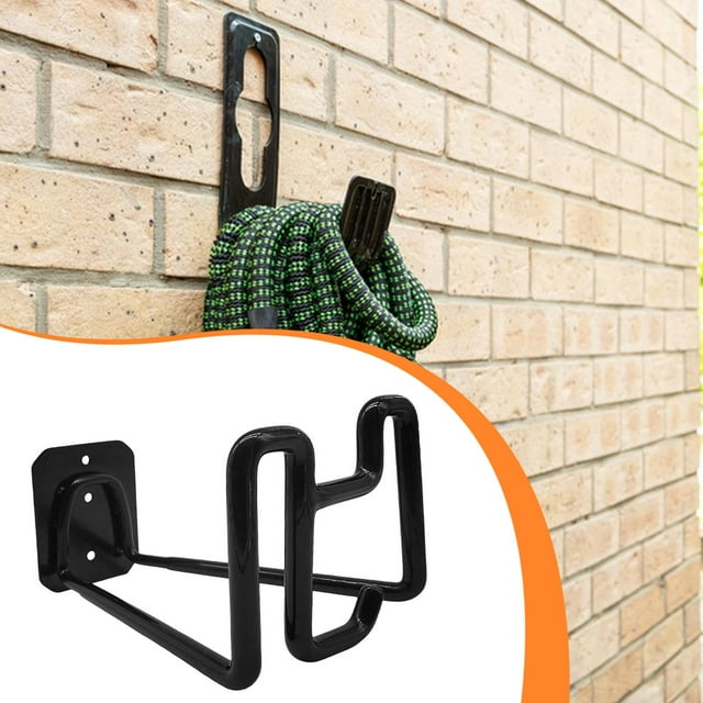 Soporte para manguera de agua, colgador de manguera, resistente, de hierro, para pared, organizador de cables, gancho para garaje y patio exterior.