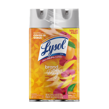 Lysol Brand New Day Disinfectant Sanitizing Antibacterial Sprays, Mango & Hibiscus, 19 fl oz, 2 pack