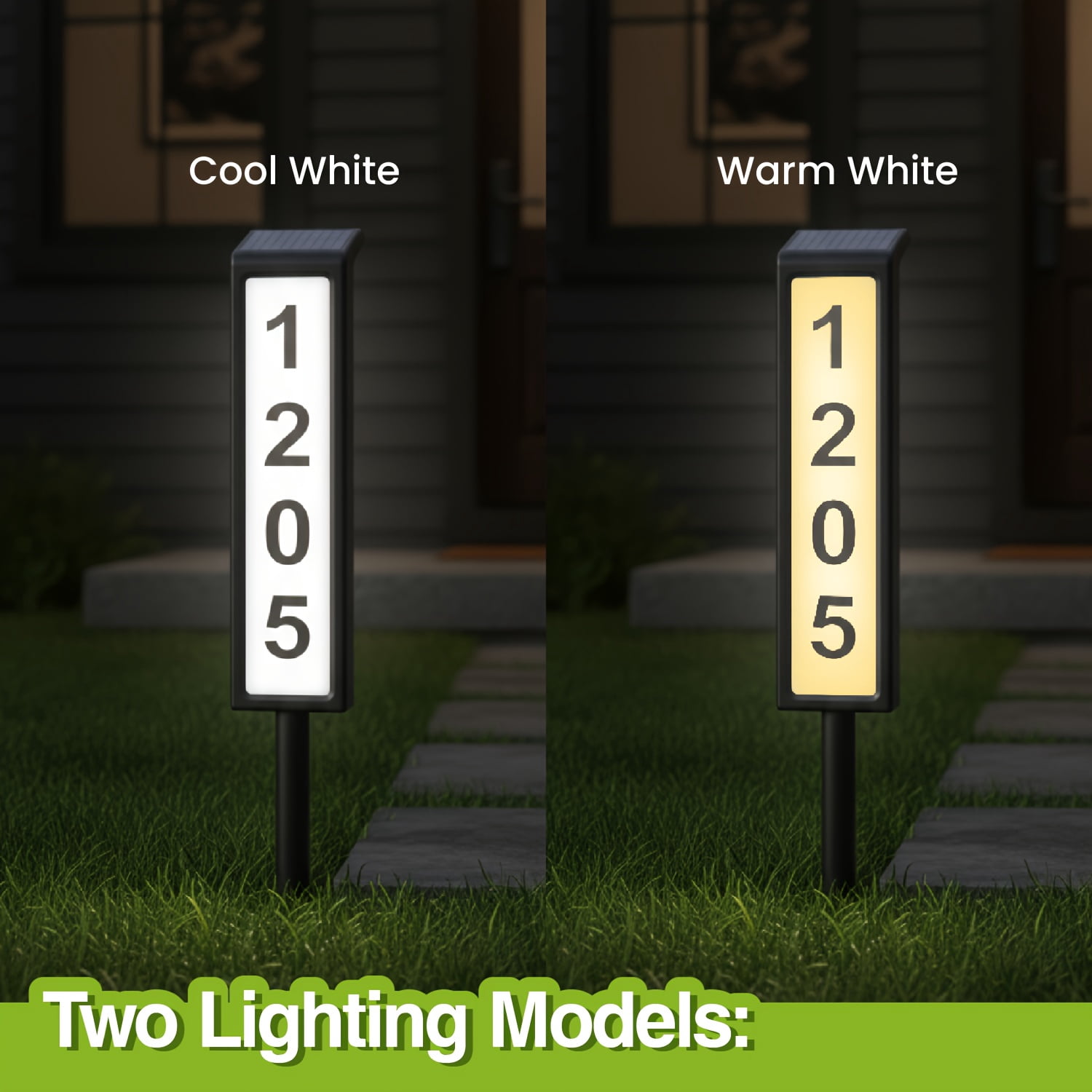 Solar Address Sign, House Numbers for Outside, Lighted Address Plaque Outdoor Waterproof, Illuminated LED Address Number