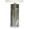 thumbnail image 5 of CosmoLiving by Cosmopolitan 26" Faux Marble Gray Table Lamp with White Linen Shade, 5 of 6