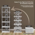 thumbnail image 3 of Foldable Shoe Rack, Collapsible Shoe Rack, 6-Tier Folding Shoe Rack, Collapsible Shoe Storage, Shoe Organizer, Shoe Storage, Shoe Tower, Corner Shoe Rack, Vertical Shoe Rack (6-TIER GRAY), 3 of 5