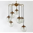 thumbnail image 3 of Mid Century Modern Bubbles Chandelier - Handcrafted Brass and Glass Globe Pendant Light Fixture for Dining Room, Living Room, or Kitchen, 3 of 4
