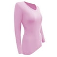 thumbnail image 4 of Women's Under Scrubs Long Sleeve T-Shirt Comfort V-Neck Medical Underscrub Tee -Super Soft and Stretchy - 2 Pack (Pink, XX-Small), 4 of 7