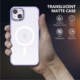 thumbnail image 4 of For Apple iPhone 16 (6.1") Compatible with MagSafe [Strong Magnetic] Slim Translucent Matte Back TPU Shockproof Phone Case Cover by Xpression - Black, 4 of 10