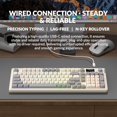 thumbnail image 3 of Teclado para Juegos AIKULLI L98 con Cable, Gris Crema, RGB, 3 of 8