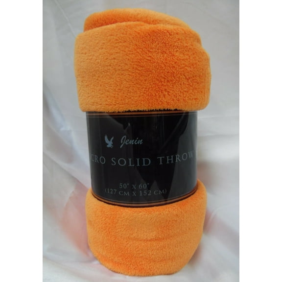 1 PIECE ORANGE Solid Soft Warm Versatile Small Throw Lightweight Travel Micro Plush Bed Blanket