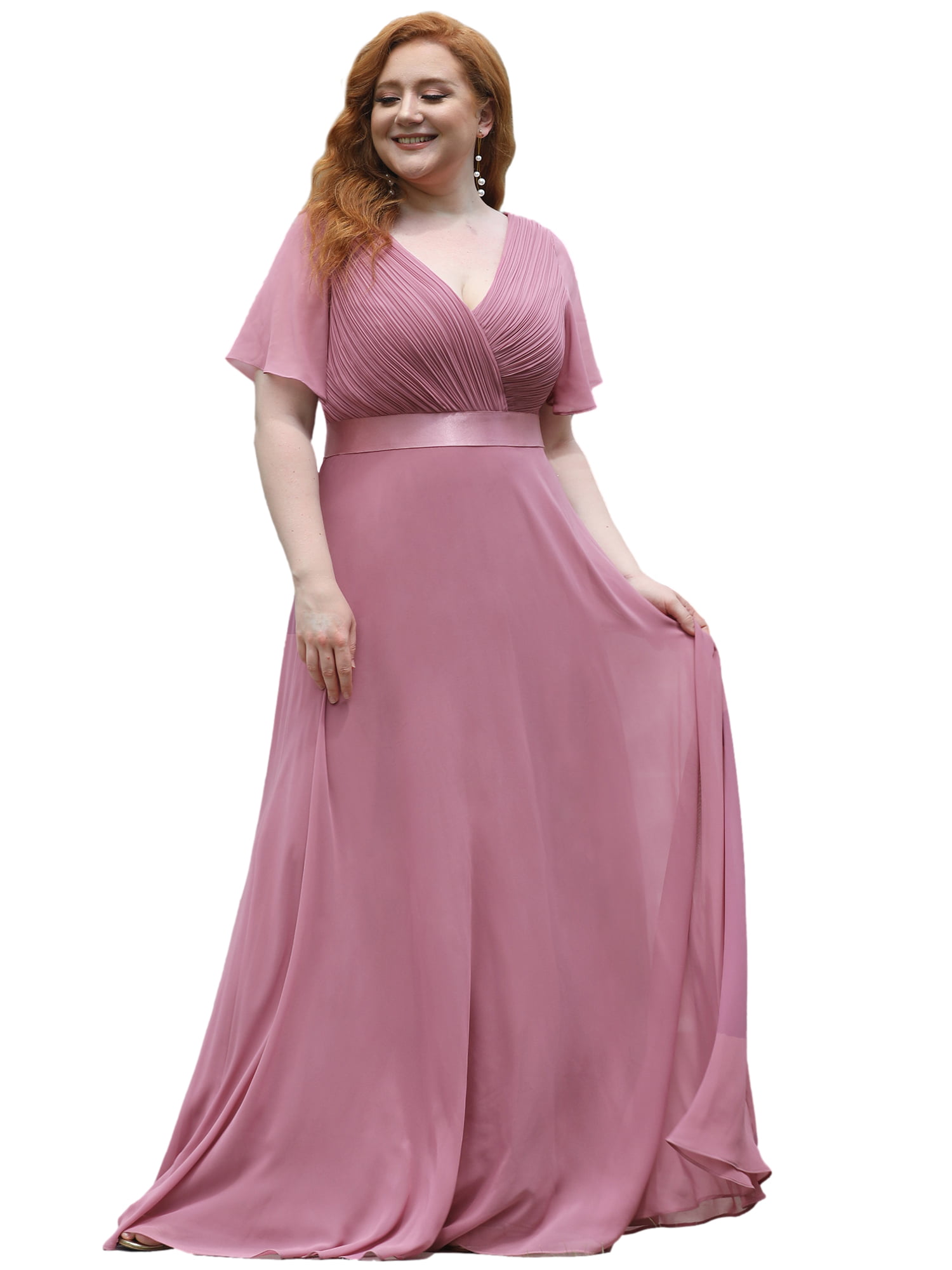 Plus Size Long Chiffon Bridesmaid Formal Party Cocktail Evening Prom Dresses 