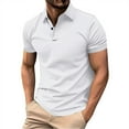 thumbnail image 1 of European Pure Color And Versatile Men Casual Loose Collar Button Open Collar Ribbed Sports Short Sleeved Shirt, 1 of 6