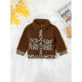 thumbnail image 4 of GXFC Kids Boys Winter Fleece Jacket 6M 1T 2T 3T 4T Toddler Boys Long Sleeve Button Down Collar Leopard Print Outerwear Chunky Coat Fall Warm Clothing for Children Boys, 4 of 9