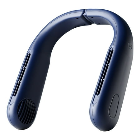 

PRINxy USB Silicone Leafless Fan Silent Sports Portable Electric Fan Hanging Neck Lazy Portable Outdoor Fan Blue