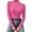 Hot Pink, variant on Women Casual Autumn Winter Multicolor Pattern Mid Neck Warm Long Sleeved Knitted Bottoming Thermal Underwear Shirt