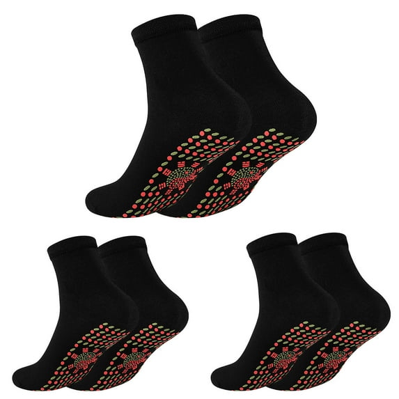 Dyfzdhu 3 Pairs Heated Socks Tourmaline Self-heating Comfortable Winter Warm