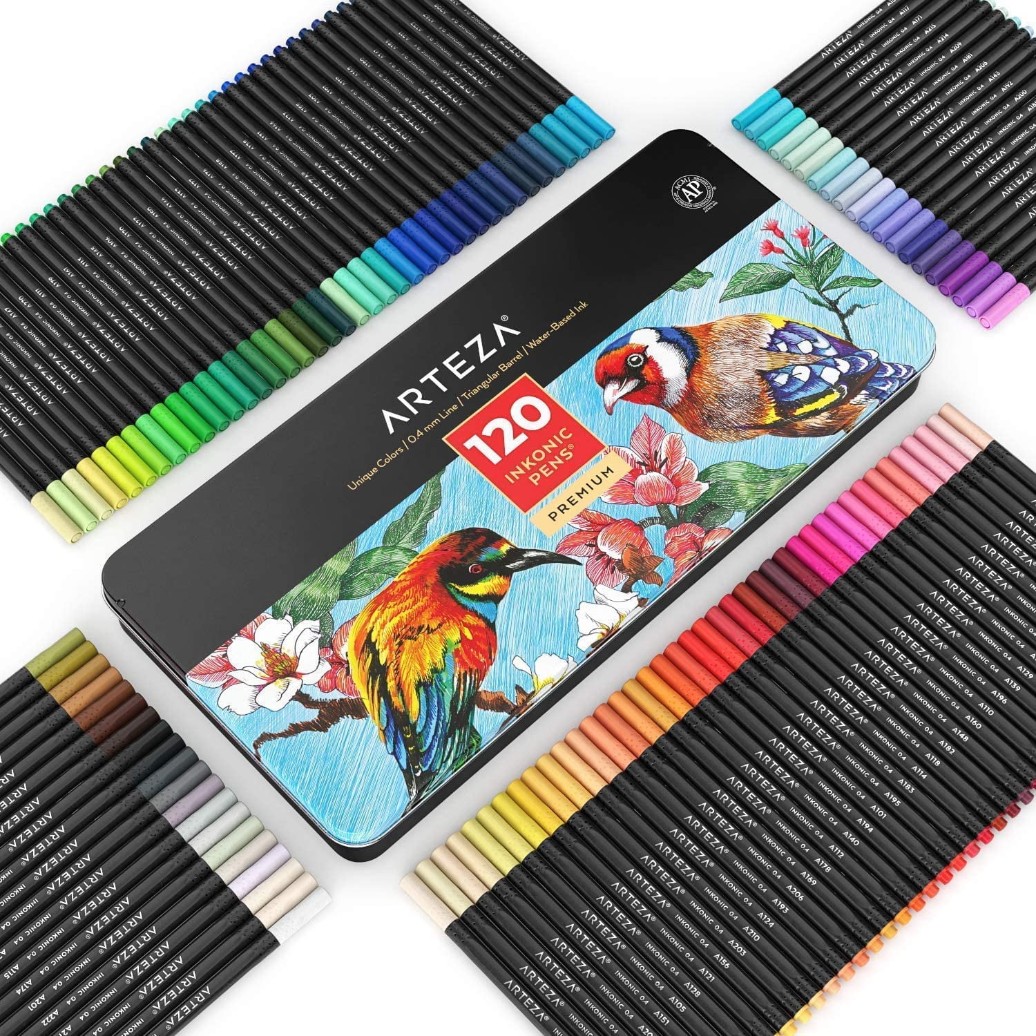 ARTEZA Inkonic Fineliners Fine Point Pens, Set of 72 Color Fine
