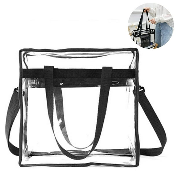 Bolso transparente Bolso tote transparente aprobado por el estadio con cierre de cremallera Bandolera Bandolera con correa ajustable para el hombro Vhermosa 222058-2