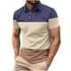thumbnail image 2 of pstuiky camisetas de hombre, Camisa deportiva de manga corta con solapa y botones a rayas de patchwork para hombre ropa de hombre l, 2 of 5