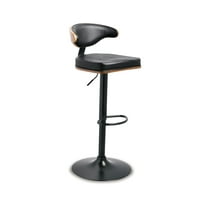 Signature Design by Ashley Contemporary Bellatier Adjustable Height Bar Stool, Brown/Black