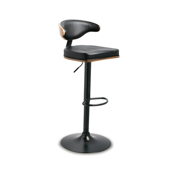 Signature Design by Ashley Contemporary Bellatier Adjustable Height Bar Stool, Brown/Black