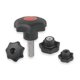 thumbnail image 1 of Hand Knob M8 6 Pack, Durable Metal Hand Knobs for Machinery, Furniture and Equipment, Black Finish, 1 of 2