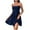 Navy, variant on Simua Mini Dresses for Women Summer Spaghetti Straps Sleeveless Solid Color Pleated Beach Cami Dress