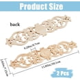 thumbnail image 2 of Natural Wood Carved Onlay Applique Craft Unpainted Onlay Furniture Home Decoration Flower BurlyWood 301x71.5x7mm, 2 of 3
