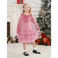 thumbnail image 5 of IDOPIP Toddler Baby Girls Christmas Velvet Dress Ruffle Tulle Gown Fall Winter Wedding Party Dresses, 5 of 10
