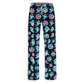 thumbnail image 5 of Halloween Pajama Pants Women's Drawstring Lounge Bottoms, Cute Ghost & Pumpkin Print Loose Fit Sleepwear Trousers, Soft Elastic Waist Leggings, 1 Pc Cyan XXL, 5 of 5